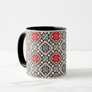 moderne geometrische Muster Art Deco grau rot, bei Tasse