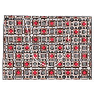 moderne geometrische Muster Deko grau, beige Große Geschenktüte