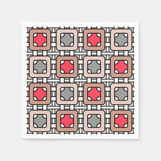 moderne geometrische Muster Deko grau, beige Serviette (Vorderseite)