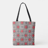 moderne geometrische Muster Deko grau, beige Tasche (Rückseite)