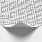 Moderne geometrische Muster-graues Weiß-Dreiecke Geschenkpapier (Ecke)