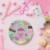 Moderne geometrische Muster Memphis-Muster inspiri Pappteller (Party)