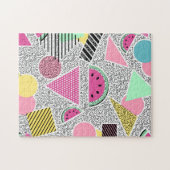 Moderne geometrische Muster Memphis-Muster inspiri Puzzle (Horizontal)