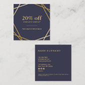Moderne geometrische Muster-Quadrat-Rabatt-Karte Quadratische Visitenkarte (Vorne/Hinten)