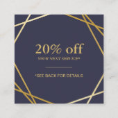 Moderne geometrische Muster-Quadrat-Rabatt-Karte Quadratische Visitenkarte (Vorderseite)