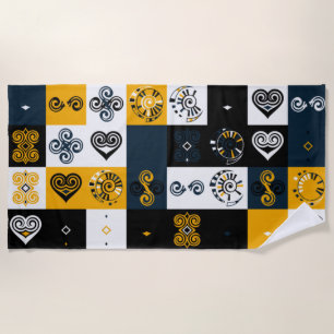 Moderne geometrische Muster trendy gelb Strandtuch