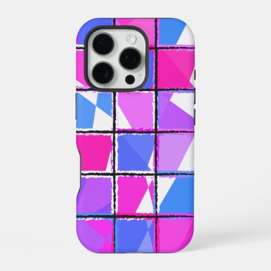 Moderne geometrische Musterdesign iPhone Hülle (Rückseite)