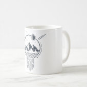 Moderne geometrische Naturgebirge Wasserfall Boho Kaffeetasse (VorderseiteRechts)