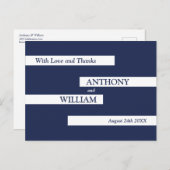 Moderne geometrische Navy Blue White Wedding Viele Postkarte (Vorne/Hinten)
