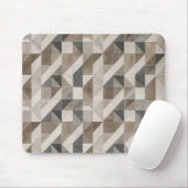 Moderne geometrische, neutrale Beige & Grau Abstra Mousepad (Mit Mouse)