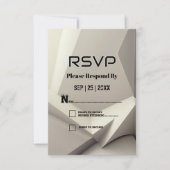 Moderne geometrische, neutrale Silver Style Rsvp C (Vorderseite)