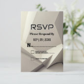 Moderne geometrische, neutrale Silver Style Rsvp C Karte (Stehend Vorderseite)
