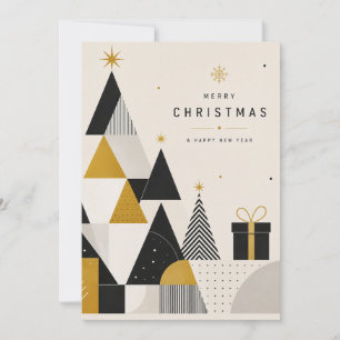Moderne geometrische nordische Weihnachtskarte Feiertagskarte