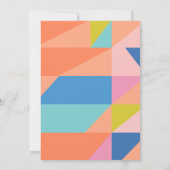 Moderne geometrische Orange Blue Graduation Party Einladung (Rückseite)