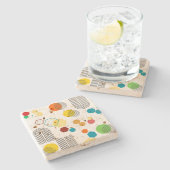 Moderne geometrische Orange Green aus dem Mittelal Steinuntersetzer (Seitenansicht)