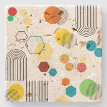 Moderne geometrische Orange Green aus dem Mittelal