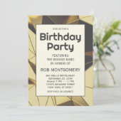 Moderne geometrische Party Einladung mit niedriger (Stehend Vorderseite)