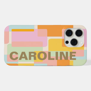 Moderne geometrische Pastellformen personalisiert iPhone 15 Pro Max Hülle