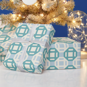 Moderne geometrische Patchwork-inspirierte Musteru Geschenkpapier