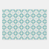 Moderne geometrische Patchwork-inspirierte Musteru Geschenkpapier Set (Vorderseite 3)
