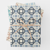 Moderne geometrische Patchwork-inspirierte Musteru Geschenkpapier Set (Beispiel)