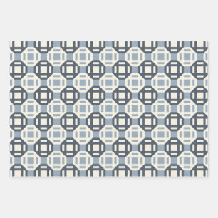 Moderne geometrische Patchwork-inspirierte Musteru Geschenkpapier Set