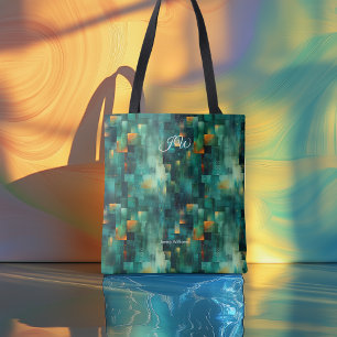 Moderne geometrische Personalisiert-Tote-Beutel-In Tasche
