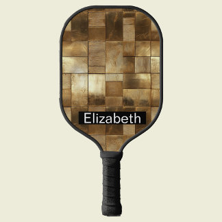 Moderne Geometrische Personalisierte Gold- Pickleball Schläger