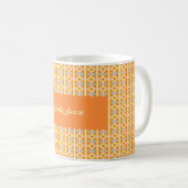 Moderne geometrische Pixel-Art-Nahtlos-Muster  Kaffeetasse (VorderseiteRechts)