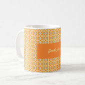 Moderne geometrische Pixel-Art-Nahtlos-Muster  Kaffeetasse (Vorderseite Links)
