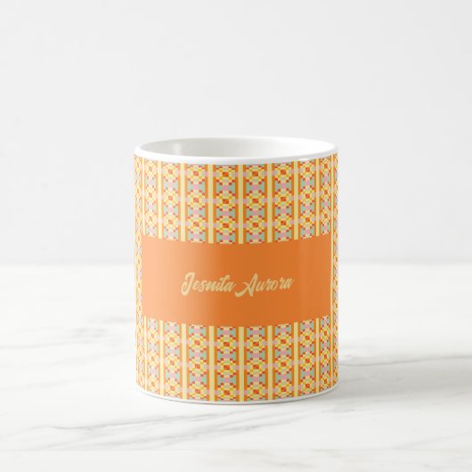 Moderne geometrische Pixel-Art-Nahtlos-Muster  Kaffeetasse (Mittel)