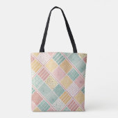 Moderne geometrische Punkte-Gingham-Muster Tasche (Rückseite)