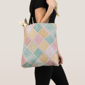 Moderne geometrische Punkte-Gingham-Muster Tasche (Von Nahem)