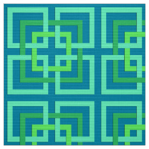 Moderne geometrische Quadrate, Aqua, aquamarines, Stoff
