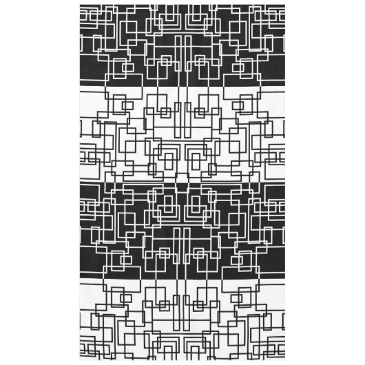 Moderne geometrische Quadrate BW Mix Tischdecke (Vorderseite)