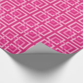 Moderne geometrische Quadrate, Fuchsia und Light P Geschenkpapier (Ecke)