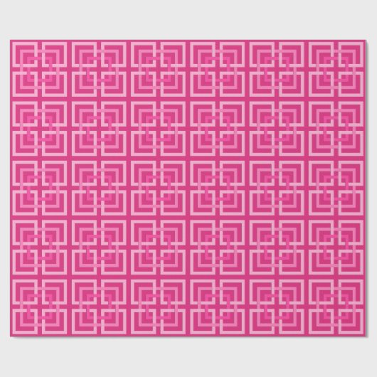 Moderne geometrische Quadrate, Fuchsia und Light P Geschenkpapier (Flach)