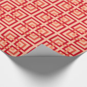 Moderne geometrische Quadrate, Korallenorange und Geschenkpapier (Ecke)