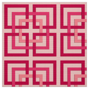 Moderne geometrische Quadrate, Korallenrosa und Ko Stoff