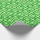 Moderne geometrische Quadrate, Mint Green und Emer Geschenkpapier (Ecke)