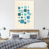 Moderne geometrische Quadrate Mitte des Jahrhunder Leinwanddruck (Insitu (Schlafzimmer))