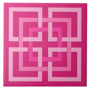Moderne geometrische Quadrate, pinkfarben und Fliese