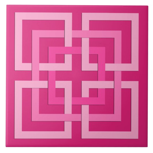 Moderne geometrische Quadrate, pinkfarben und Fliese (Vorderseite)
