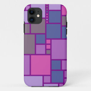 Moderne geometrische Quadrate Rosa Lila Blau Case-Mate iPhone Hülle