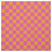Moderne geometrische Quadrate Rosa Orange kardiert Stoff (Muster)