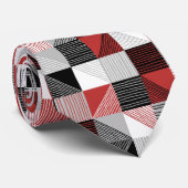 Moderne geometrische Quadrate und Linien, schwarz- Krawatte (Gerollt)