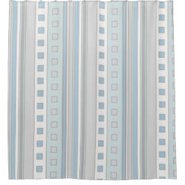 Moderne geometrische Quadrate und Streifen, Meergl Duschvorhang