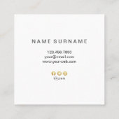 Moderne geometrische quadratische visitenkarte (Rückseite)