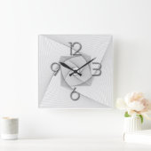 Moderne geometrische quadratische wanduhr (Zuhause)