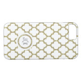 Moderne geometrische Quatrefolie aus Weiß & Glitze Case-Mate iPhone Hülle (Rückseite (Horizontal))